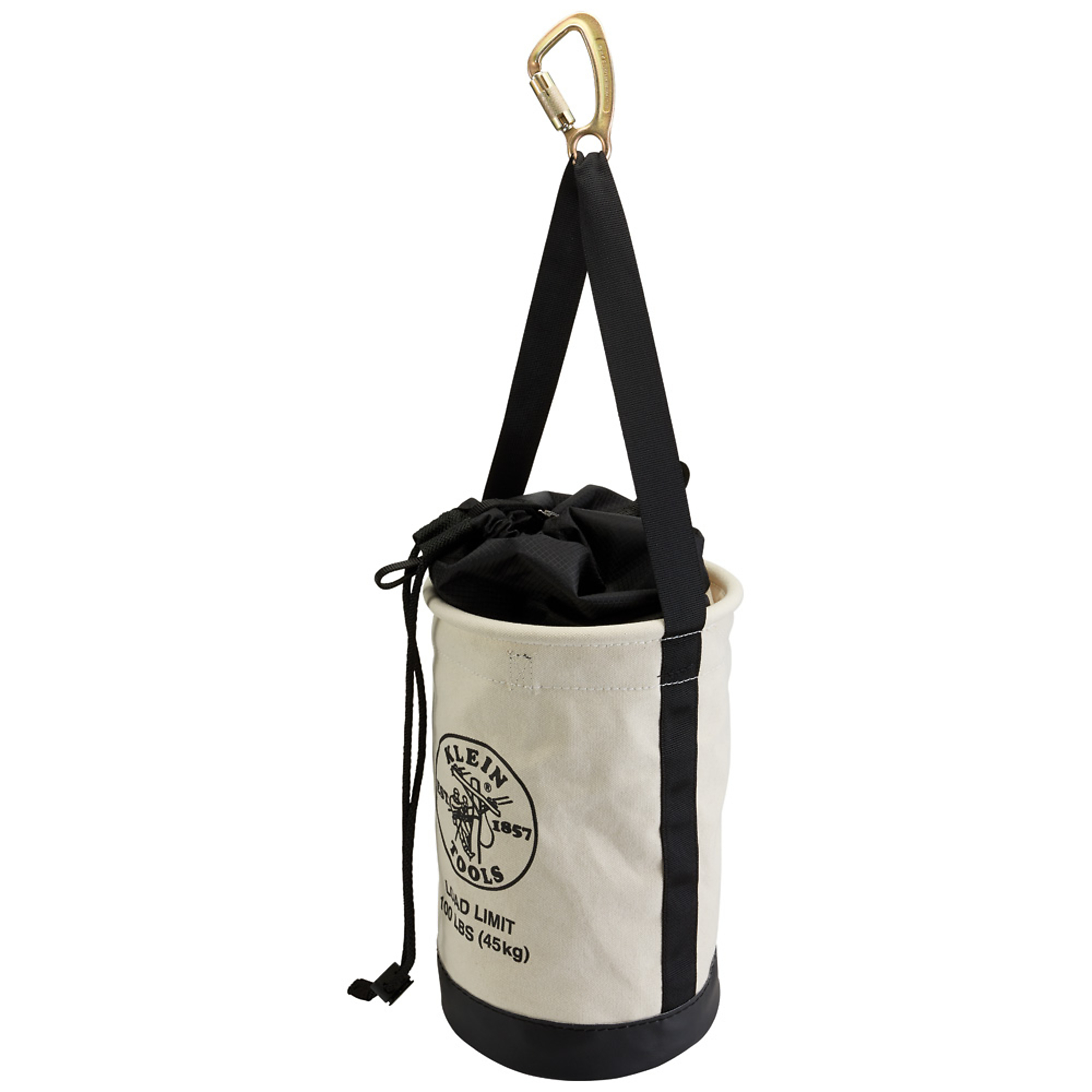 Klein Tools 17in. Canvas Bucket with Drawstring, Pockets, Canvas, Model# 5114DSC
